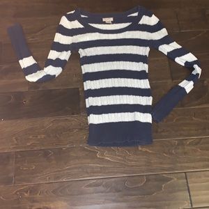 Blue and White Striped Sweater